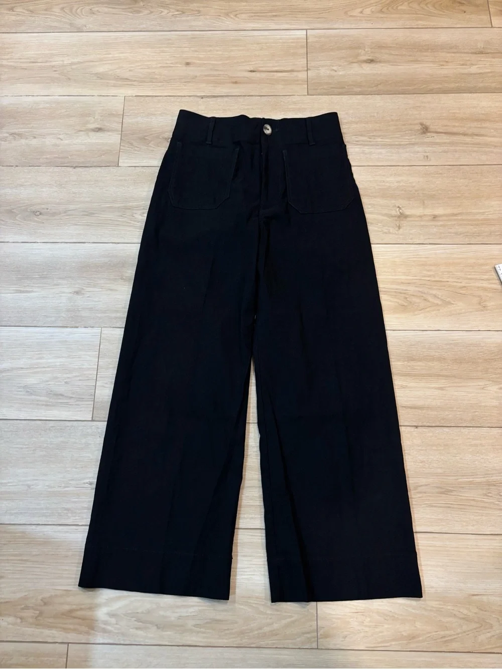 Maeve Colette Crop black size 27 viscose linen cotton blend - Picture 1 of 10